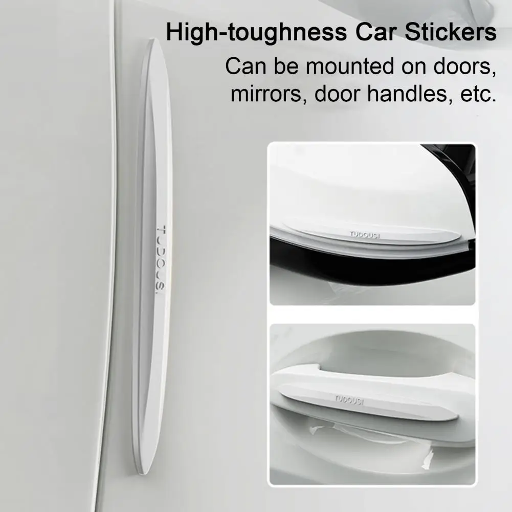 4Pcs Car Door Protection Strips Invisible Trace-less Anti-scratch Guard Easy Peel Stick Car Bumper Stripes for Paint Surface