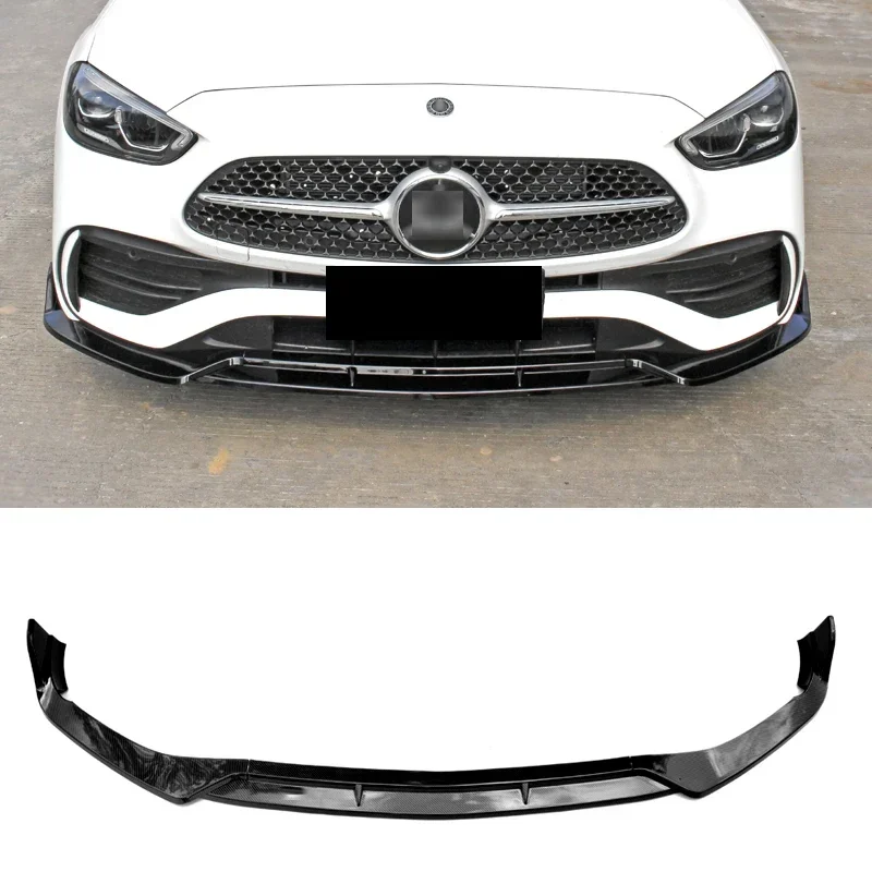 

New！ Glossy Black Splitter for Benz W206 Front Skirts Bumper Spoiler C Class C200 C260 2022 2023 Car Body Kit Accessories