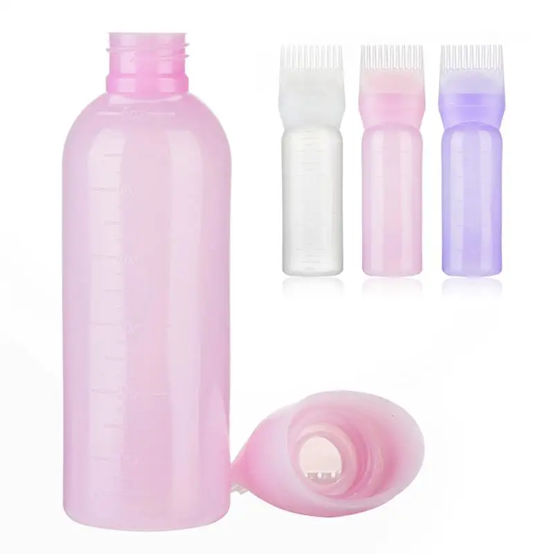 3 Color Oil Applicator Bottle For Hair Professional Hairdressing Dyeing Comb Bottles Barbershop Hairdresser Coloring Supplies