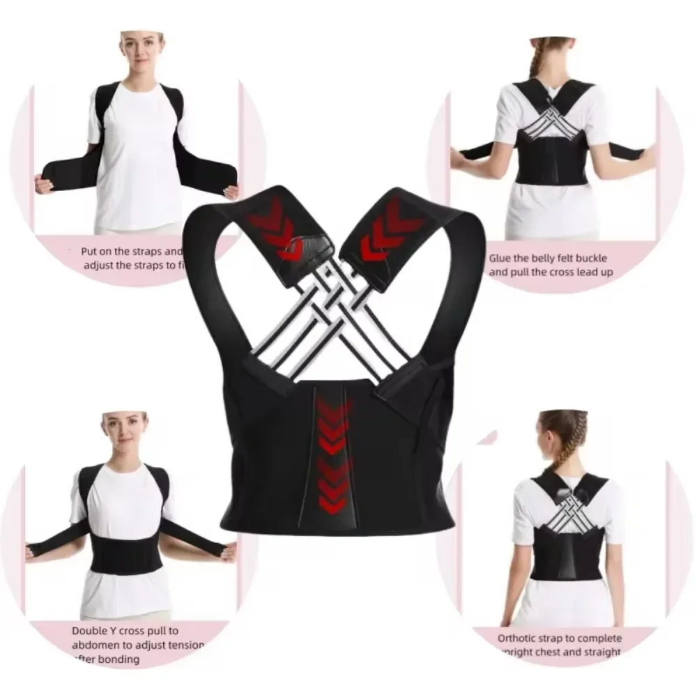 New Adjustable Adult Back Brace Posture Corrector Belt for Shoulder Full Back Support  Sitting Position Pain Relief Straightener