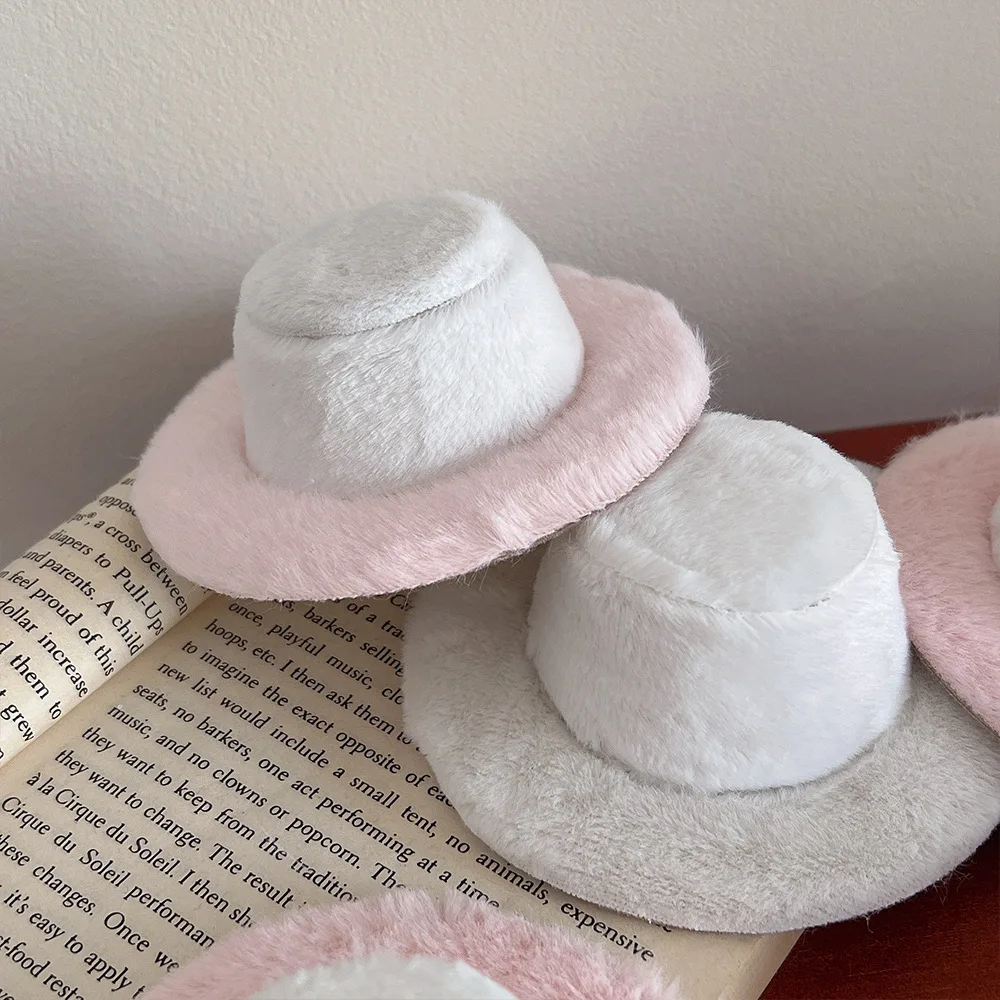 Kaninchenfell Blolita DIY Original Hut Embryo Aufkleber Haar unten Zylinder, Haarschmuck Hutunterstützung, dekorativer nackter Hut 10CM