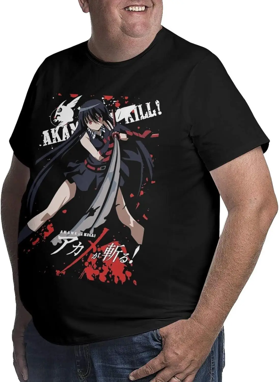 Anime Big Size Mens T Shirt Akame Ga Kill Akame O-Neck Short-Sleeve Tee Tops Custom Tees Shirts