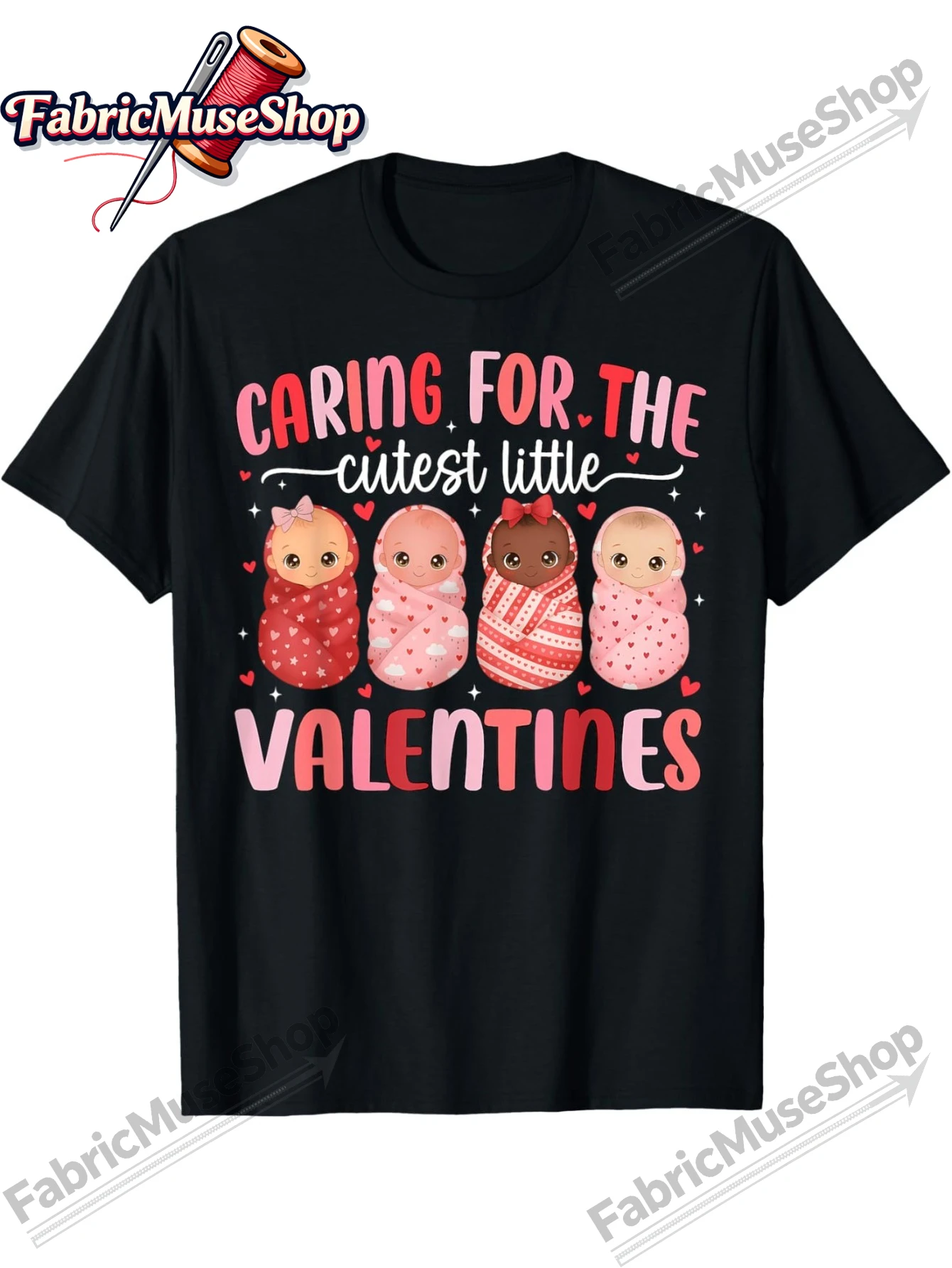 Caring for The Cutest Little Valentines NICU Nurse Cute Baby T-Shirt Casual Breathable Tee, Stylish Summer Top, Outdoor Cloth 10
