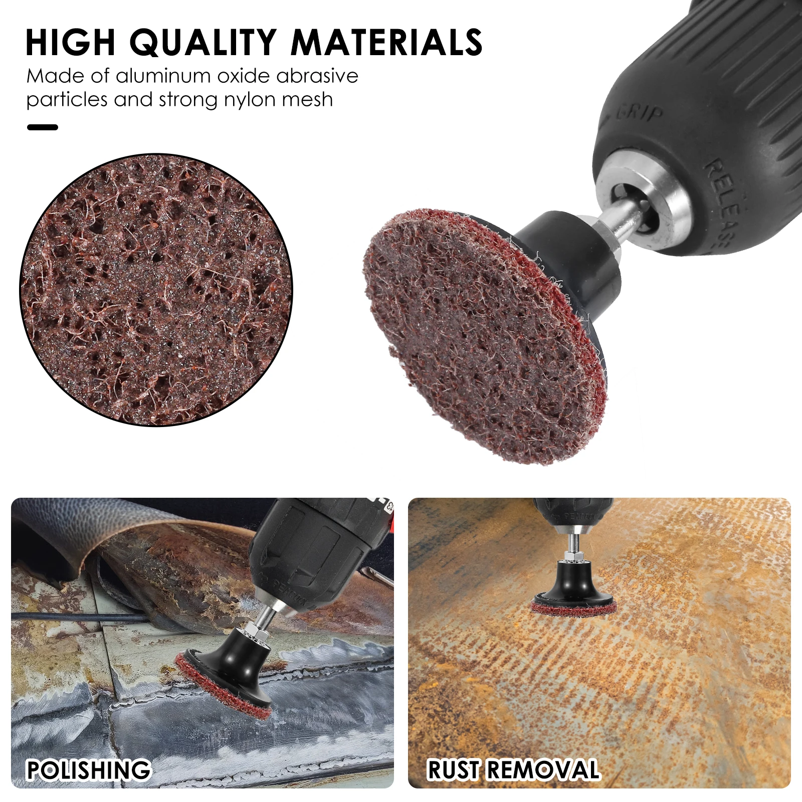 Набор нейлоновых шлифовальных дисков, 90 шт., 2 дюйма, быстросменная шлифовальная машина, шлифовальный круг с держателем 1/4 дюйма, тонкий, средний, грубый, износостойкий