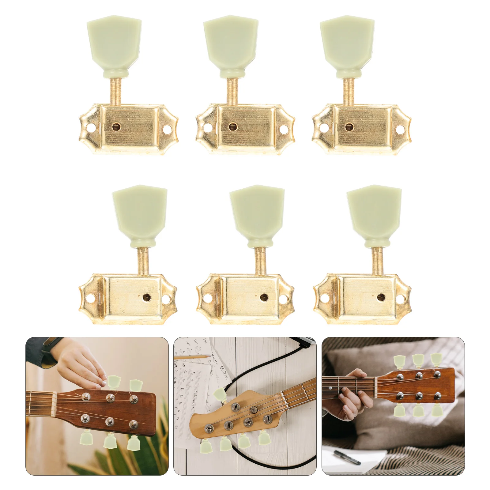 

6 Pcs Guitar Tuners Machine Heads Accessory Electric Nose Tuning Pegs Steel Professional Part