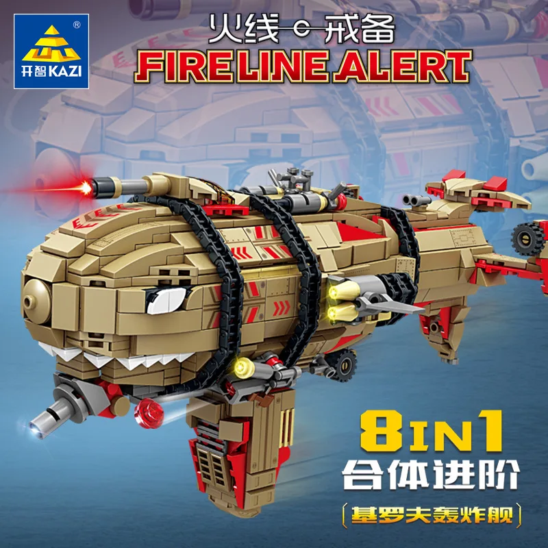 Red Soviet Alert Yuri World Wars Military Kirov Airship City Airboat Ideas Model Building Block Bricks Children Gift Adults