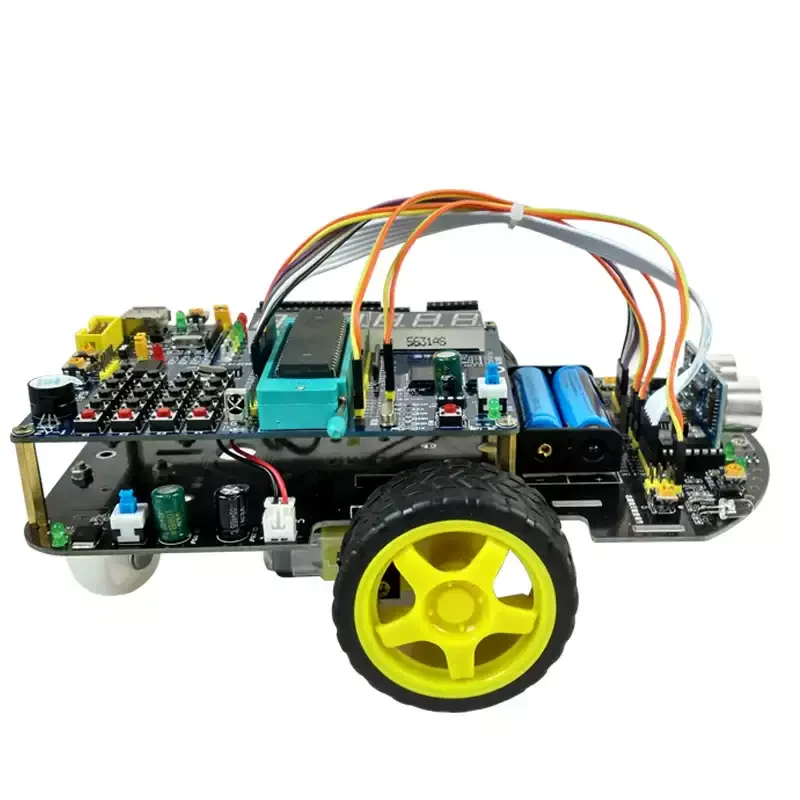 DIY 51 Microcontroller Smart Car Kit Programmable Robot Chassis Infrared Tracking Obstacle Avoidance STEM Educational Module