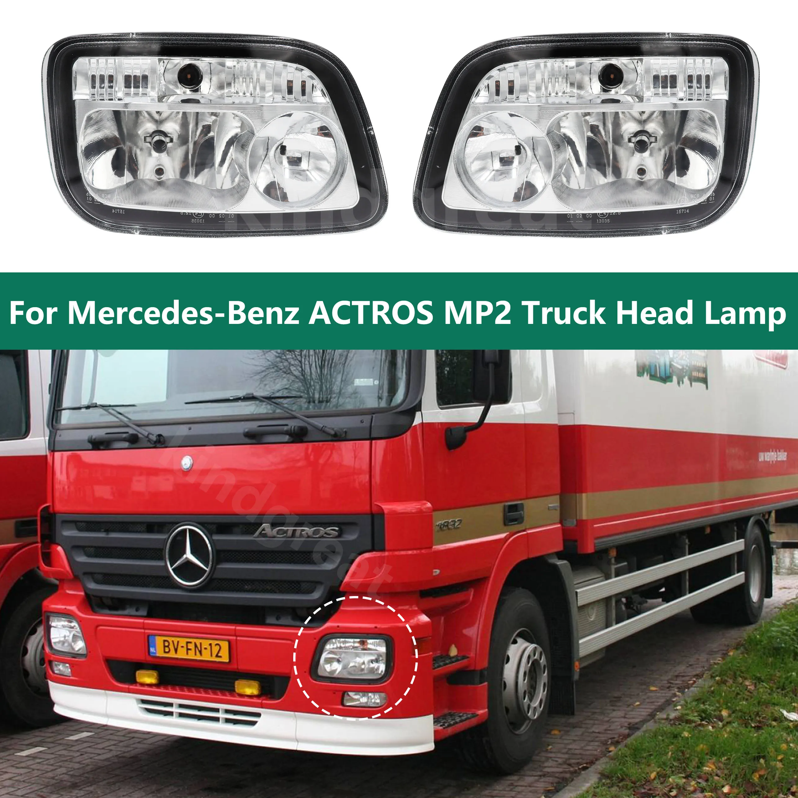 

1PCS European 24v Truck Head Lamp For Mercedes-Benz ACTROS MP2 Headlight Truck Body Parts 9438200261 RH 9438200161 LH