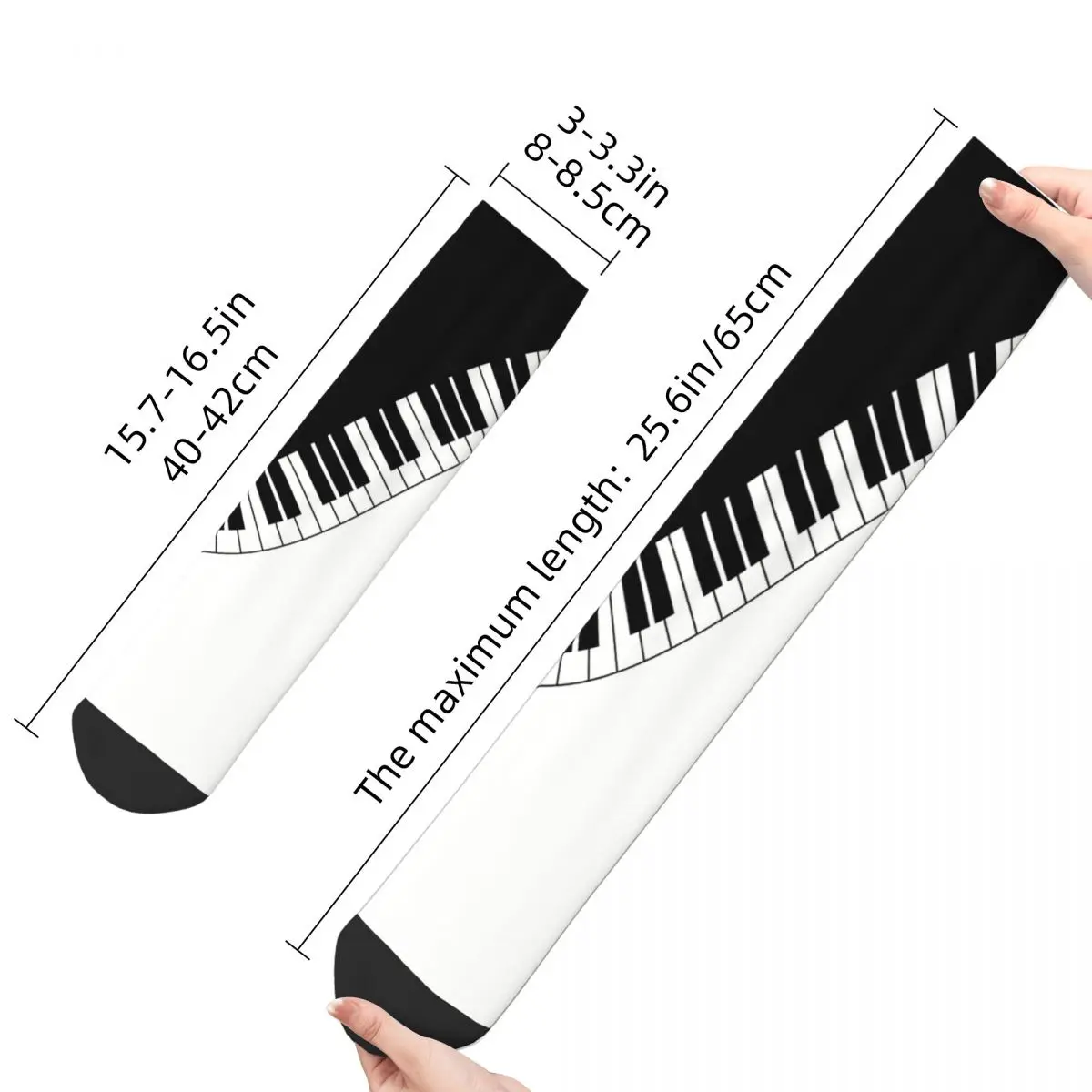 Vintage Decorative Men's Socks Music Notes Unisex Street Style Pattern Printed Happy Crew Sock Gift