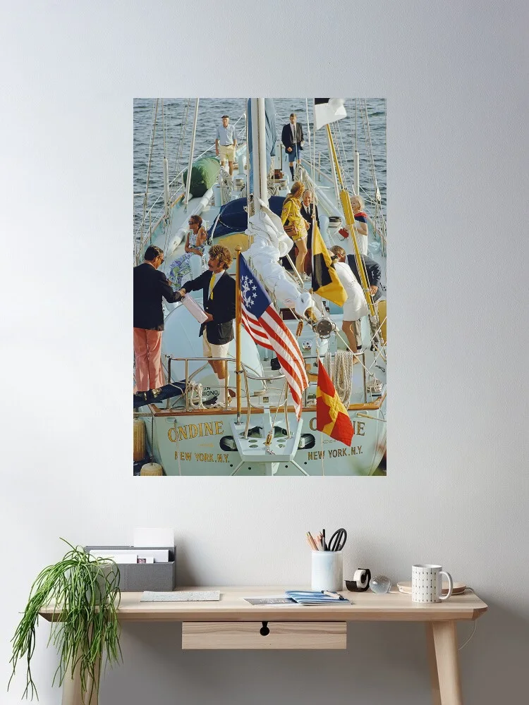 Slim Aarons - Swimmer And Sunbather, Print Art Canvas Poster, For Living Room Decor, Home Wall Picture