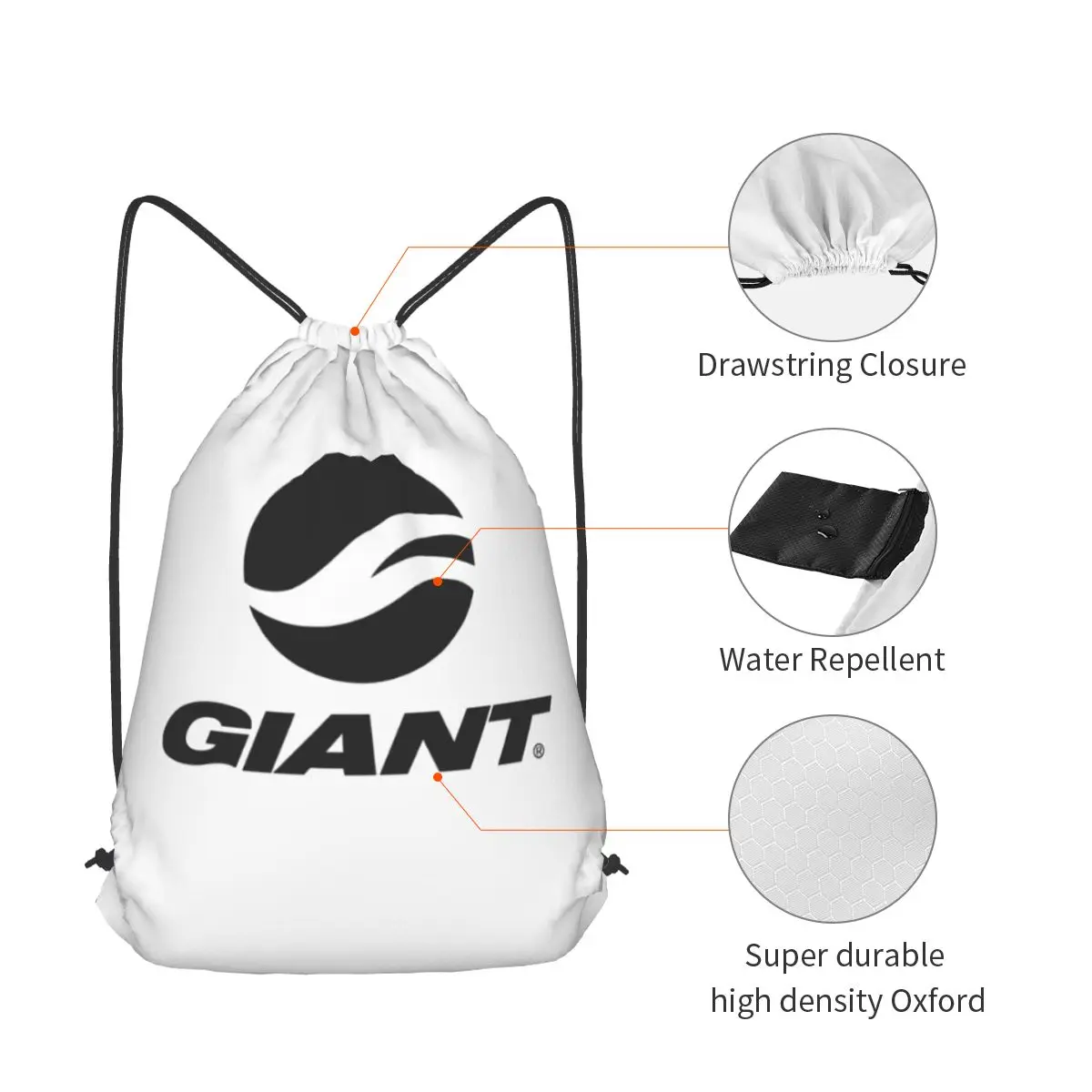 

Giant Bike Backpacks Casual Drawstring Bags Sports Bag Book Bags for Man Woman School