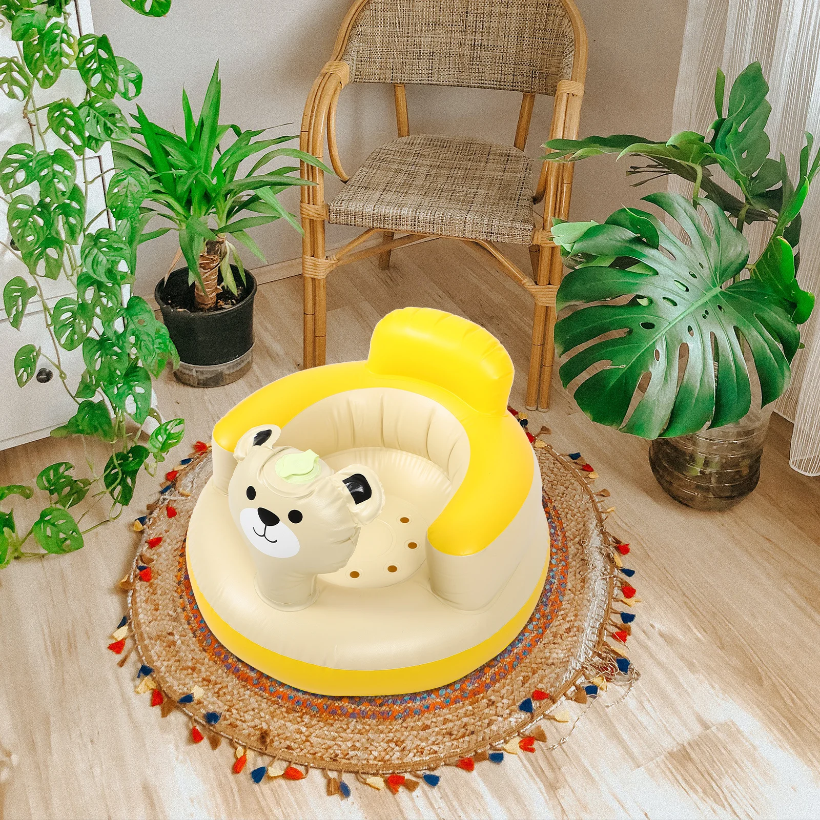 أريكة قابلة للنفخ مقعد الطفل مريح المواد البلاستيكية كرسي طفل صغير حمام دعم الرضع يجلس التعلم التخييم المشي لمسافات طويلة #3