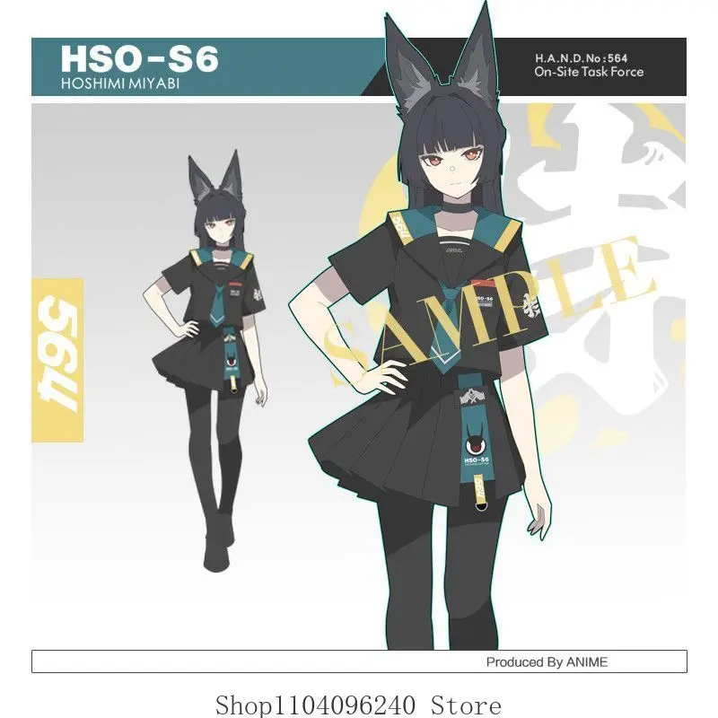 

Костюм для косплея Zenless Zone Zero Хошими Мияби: короткая юбка JK, футболка, матросский костюм, осенне-зимняя модная повседневная толстовка унисекс