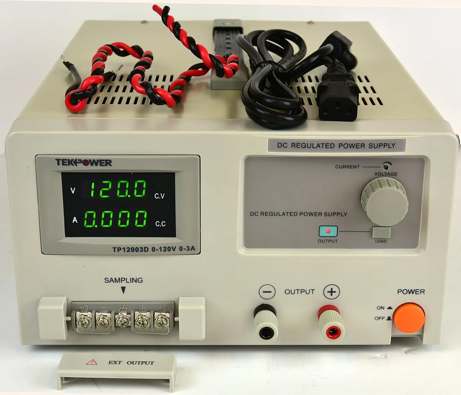 Tekpower Tp12003D Dc Adjustable Linear Power Supply, Input 120V, Output 0-120V @ 0-3A Adjustable,Transformer Type Clean Power