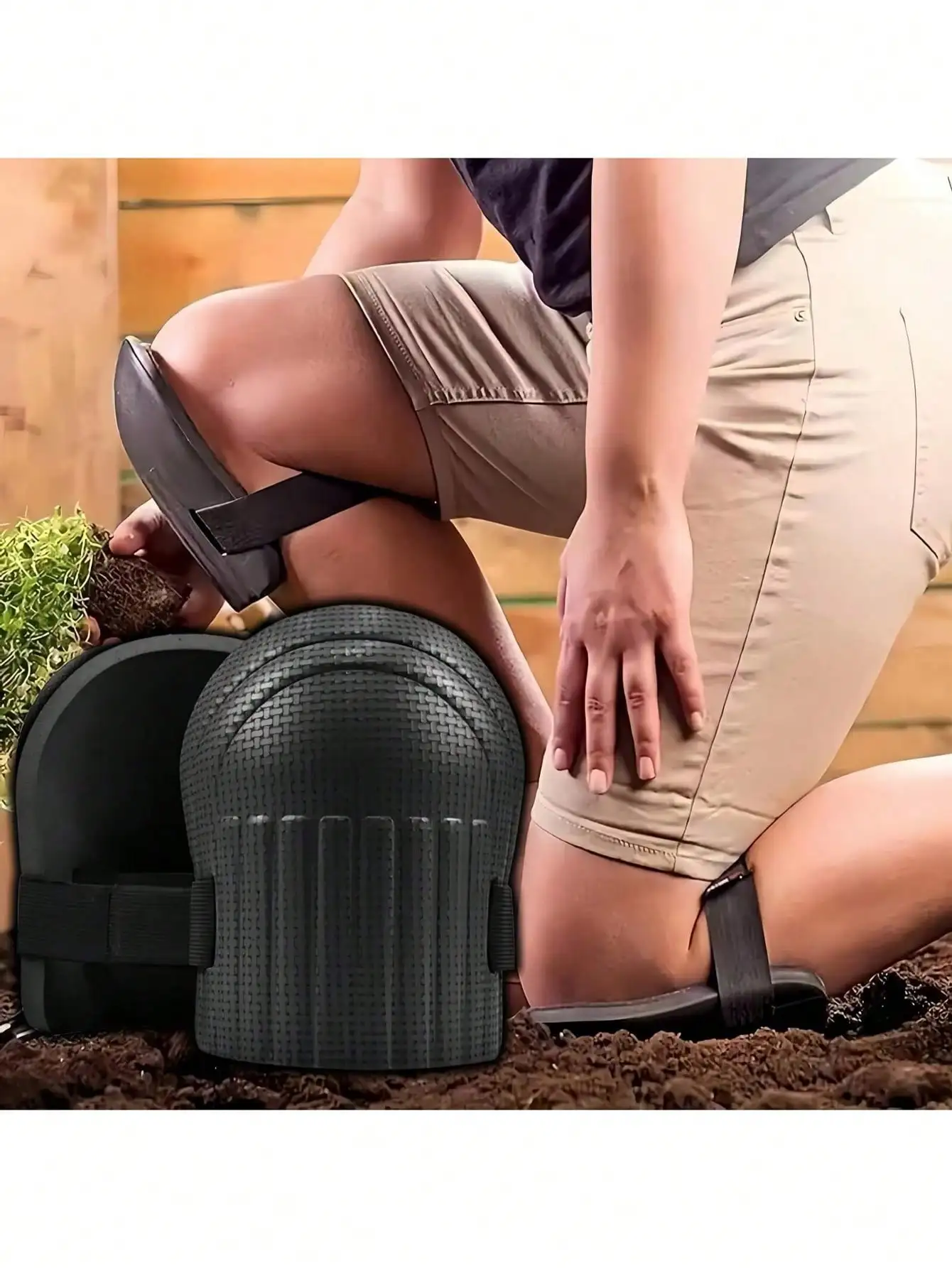 

2pcs Lightweight Anti-Collision EVA Foam Knee Pads, Thick Cushioning Suitable For Women And Men - Non-Slip, Waterproof Knee Pads With Adjustable Elastic Straps, For Yard Work/Floor Cleaning/Car Repair Shock Absorption Knee Pad