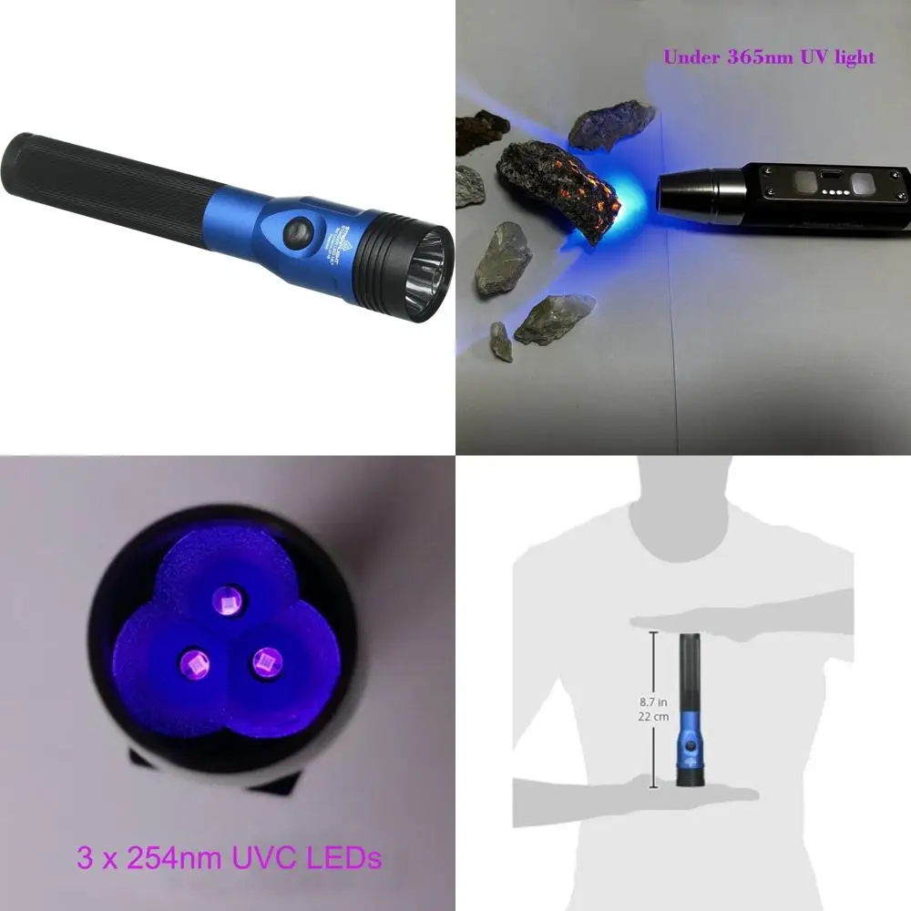 Linterna de mano LED de alto lumen: azul, modelo Stinger, potente linterna para uso en exteriores y de emergencia