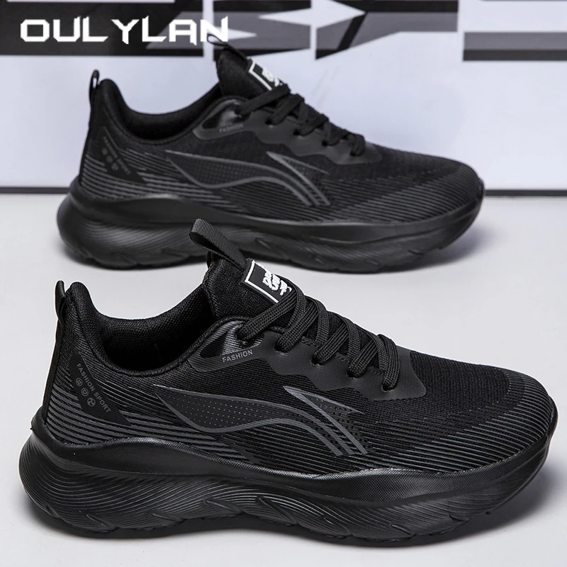 

Oulylan Male Casual Antiskid Walking Shoes Outdoor Sport Breathable Running Footwear Mixed Color Lace Up Sneakers For Men