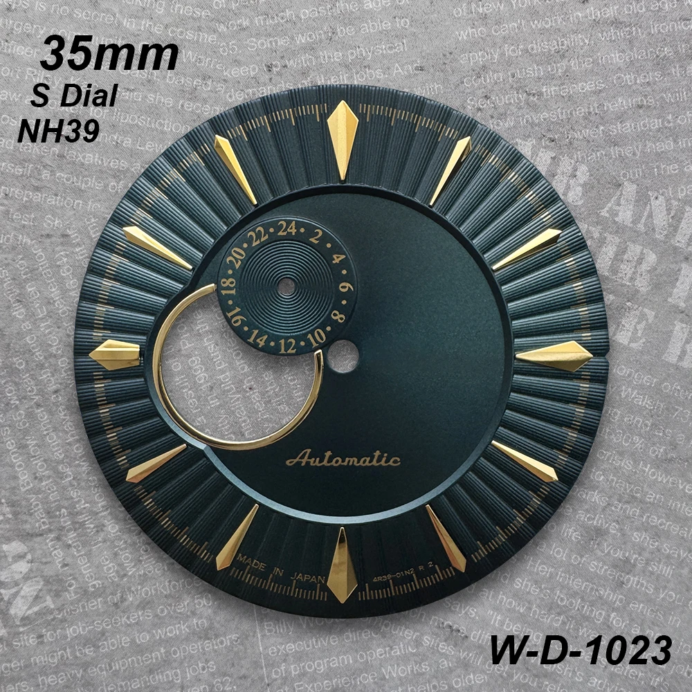 35mm Cocktail S Dial For NH39 Automatic Movement High-Quality Hollow Out Sunburst Diving Watch Modification Accessories