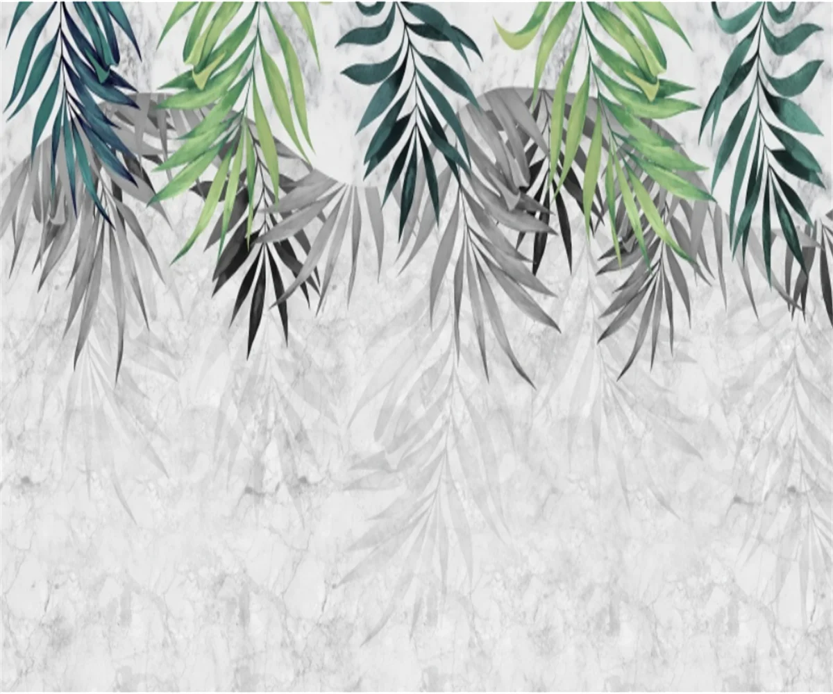 Custom wallpaper hand-painted tropical plants dragonfly TV background wall murals home decoration rainforest plants 3d wallpaper
