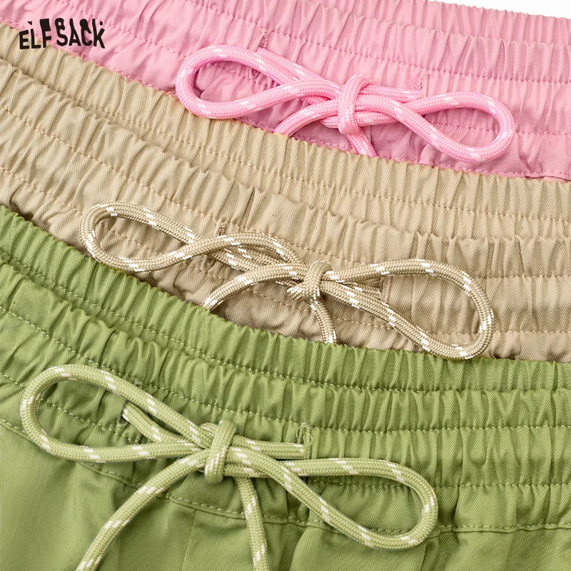 ELFSACK 2025 Summer New Arrivals Pink High Waisted Casual Shorts For Women