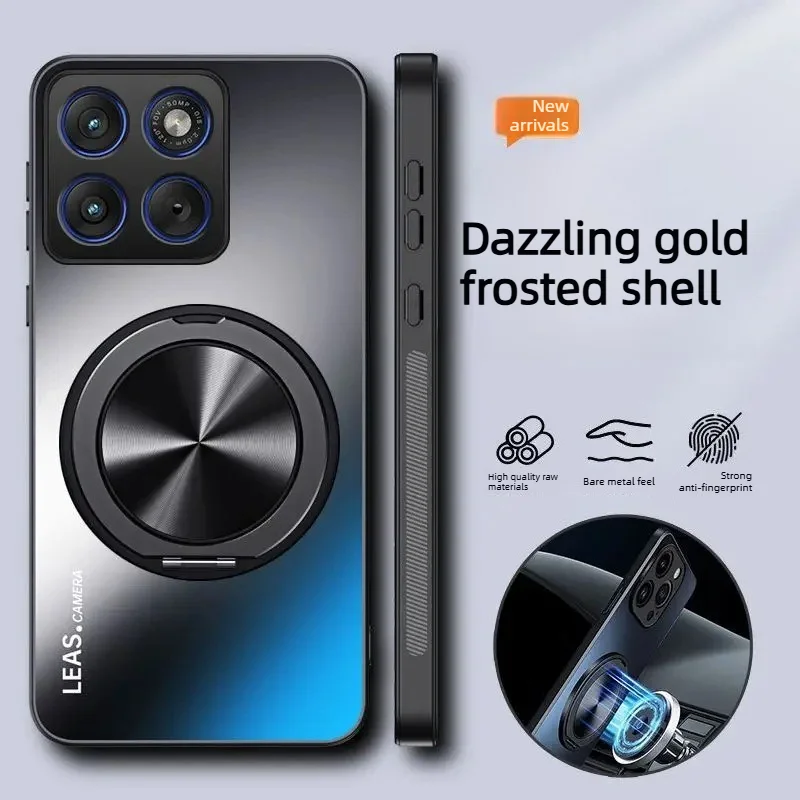 Capa de Telefone Luxuosa AG Glare Frosted para Motorola Signature Moto Edge 70 Ultra 60 Pro 50 Fusion G67 Power G86 G66J/Y com Suporte