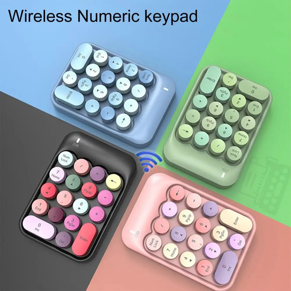 

Bluetooth-compatible Numeric Keyboard Vintage Portable Mini Numeric Keyboard Wireless Bluetooth-compatible 18 for Computer