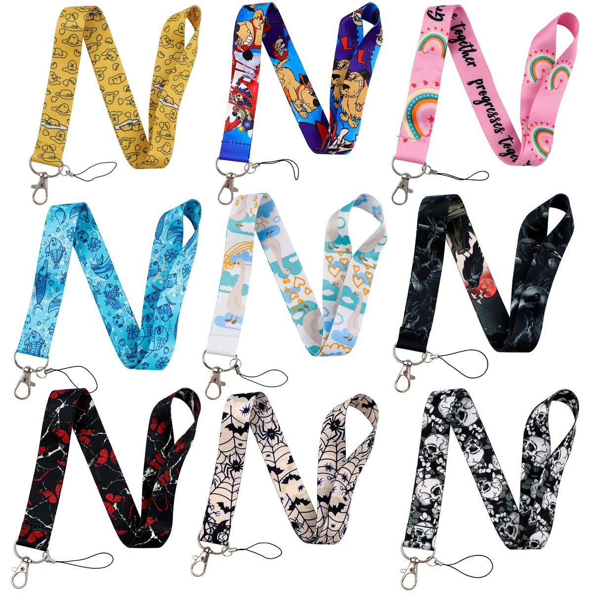 

Mephisto Cartoon Lanyard Card Holder Rainbow Neck Strap for ID Card Straps Skull Badge Holder DIY Hanging Rope Phone Accessories
