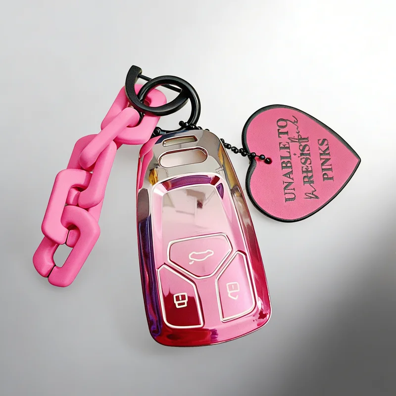 Funda Protectora de TPU Rosa Sakura para Llaves de Coche Audi A5 A6 8S Q7 4m S4 S5 S7 A4 8W B9 A4L Q5 Q5L TT TTS RS, Funda para Llave Inteligente