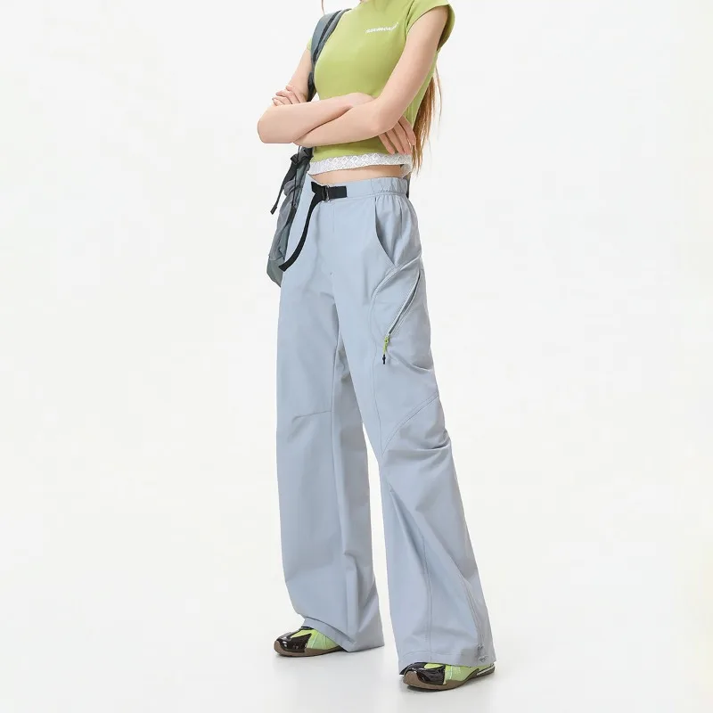 2026 Summer Autumn New Solid Color Women's Outdoor Quick Drying Hiking Pants Korean Casual Loose Wide Legs Joggers Sweatpants