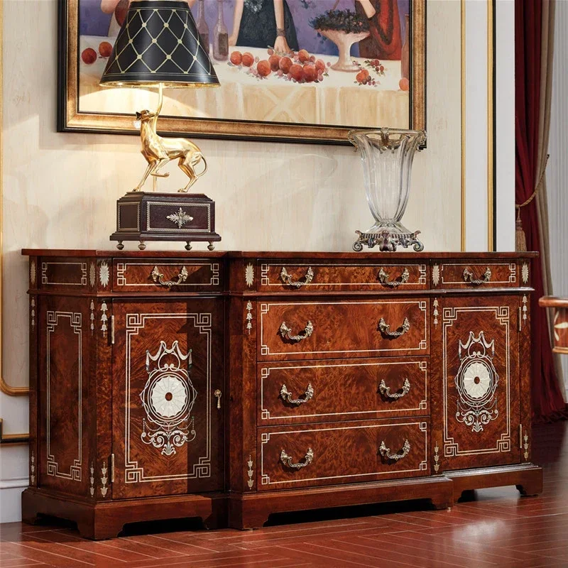 wooden cabinets British style console table with drawers high end class sideboard cabinet