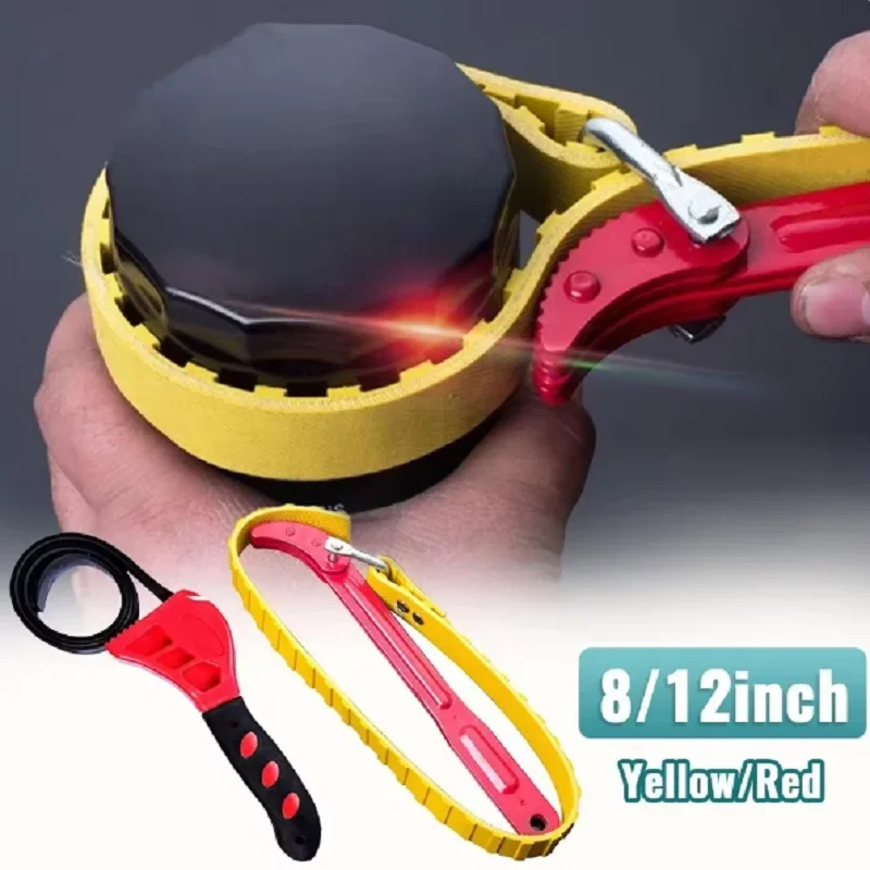 

Belt Wrench Oil Filter Puller Strap Spanner Chain Wrench Strap Opener Adjustable Strap Opener Cartridge Disassembly Tool