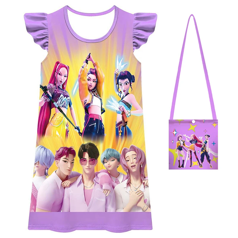 أزياء أنيمي هنتركس رومي ميرا زوي للأطفال Kpop شيطان الصيادين فستان تنكري للفتيات الصغيرات ثوب نوم كرنفال للحفلات