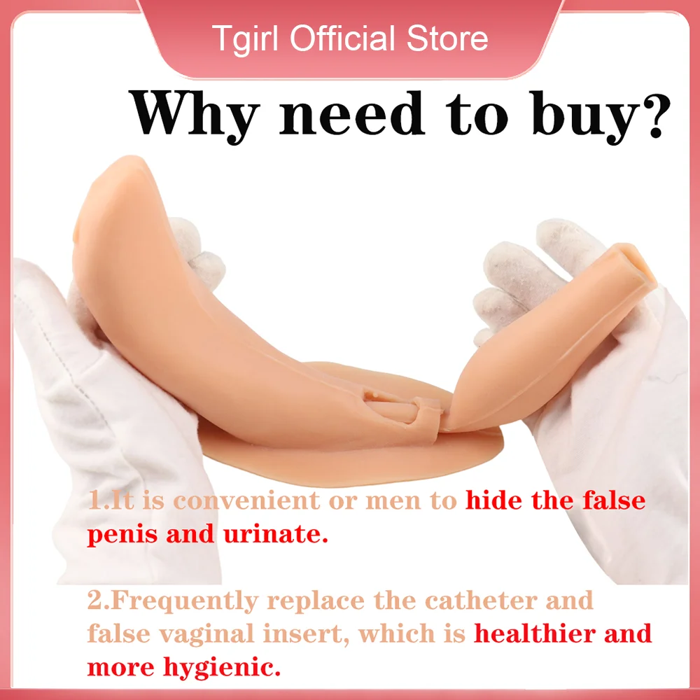 Tgirl Urinary Tube or Fake Vagina Tube Replaceable Parts of Crossdresser Shemale Cosplay Dragqueen Silicone Panty Detachable