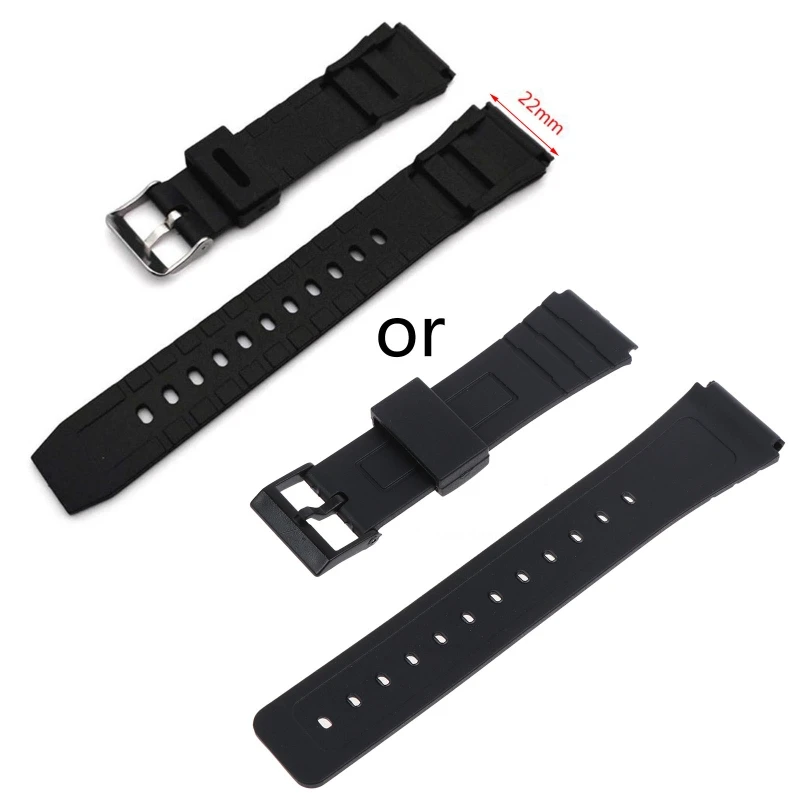 Silicone Rubber Watch Strap Band Deployment Buckle Diver Waterproof 18mm - 22mm