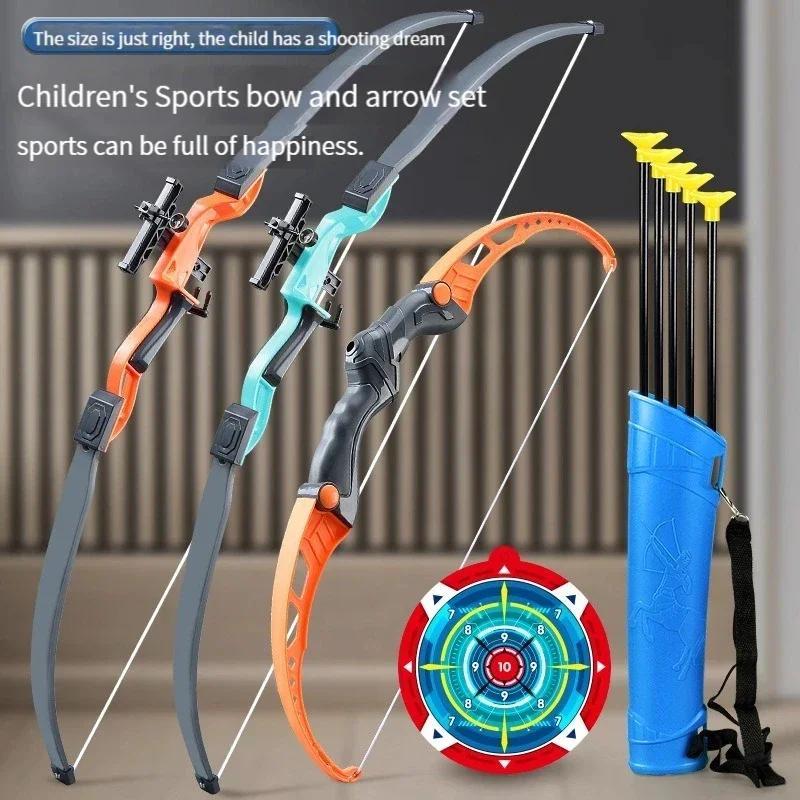 92cm Children's Bow and Arrow Toy Set Children's Archery Practice Recurve Bow Outdoor Shooting Toy with Target Birthday Gift