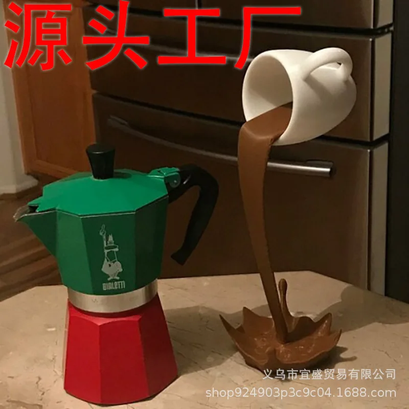 Realistic Resin Floating Coffee Mug – Flow Effect Design, Anti-Spill Coffee Cup, Home Accent