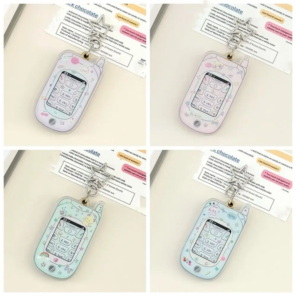 Mini Phone Shape Acrylic Photocard Holder Y2K Acrylic Idol Card Display Protector Photo Frame Kawaii