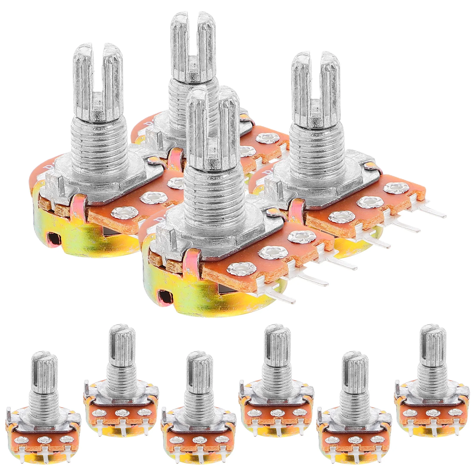 

10 Pcs Potentiometer Diy Accessory Variable Guitar Accessories Breadboard Trim Electric Parts Copper Audio Taper
