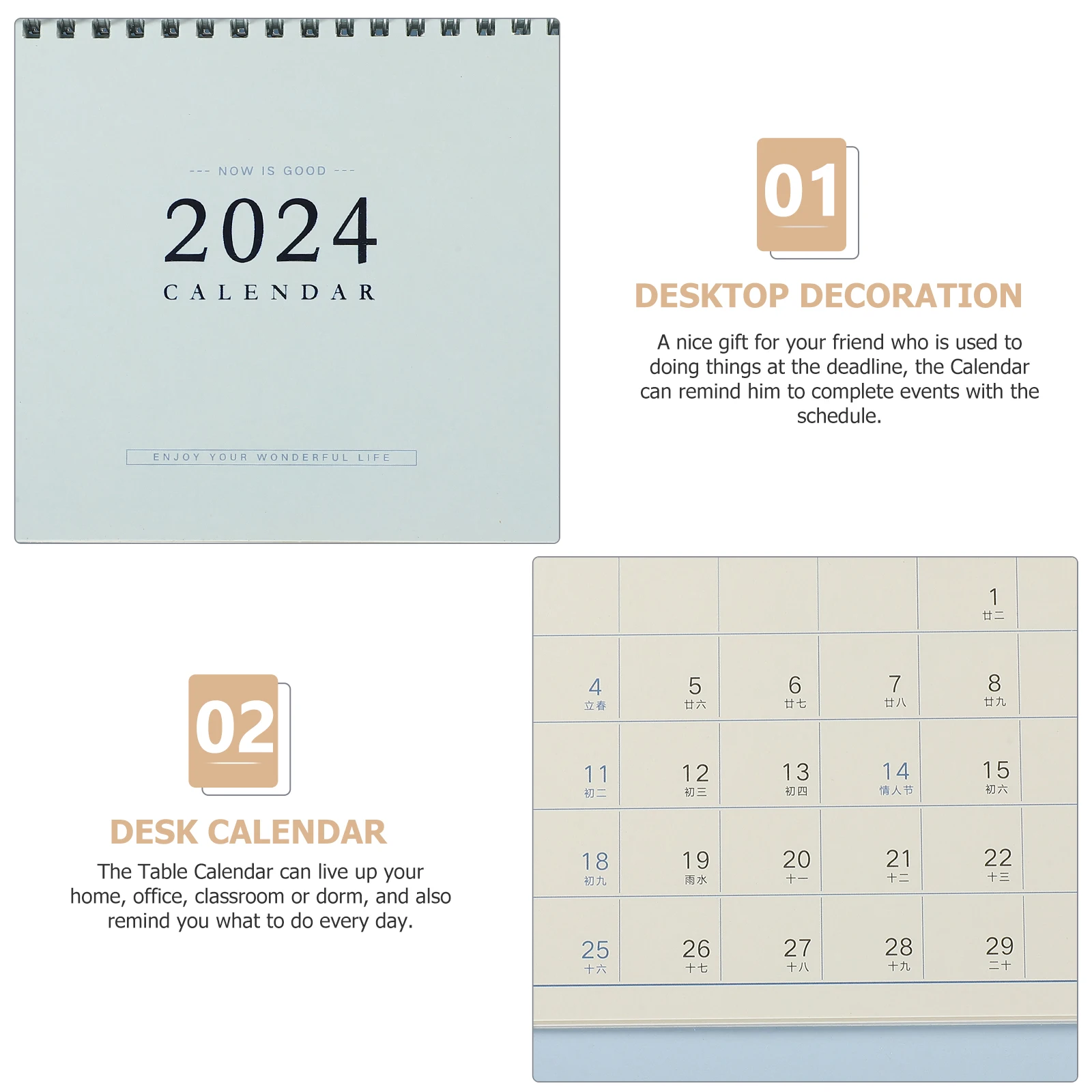 

Busy People Scheduling Monthly Desk Calendar 2024 Lake Blue Durable Coil Binding Office Accessory