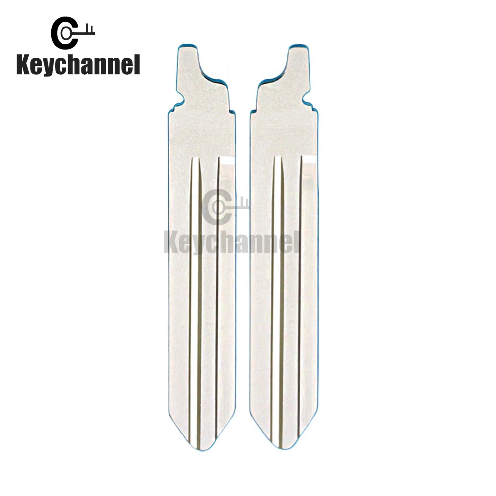 Keychannel 10pcs Uncut Metal Car Key Blank #48 KD Flip Remote Blade Car Key Blade For Nissan NSN14 Replacement Key Blade