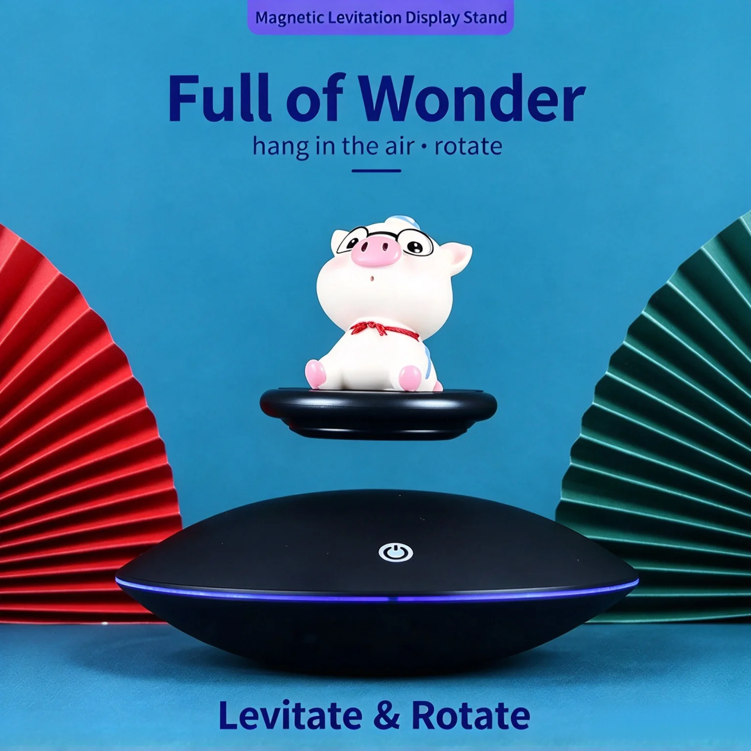 Magnetic Suspension Rotating Display Tray Floating Figurine Holder Black Tech Base Gaming Room Decor Romantic Gift for Boyfriend