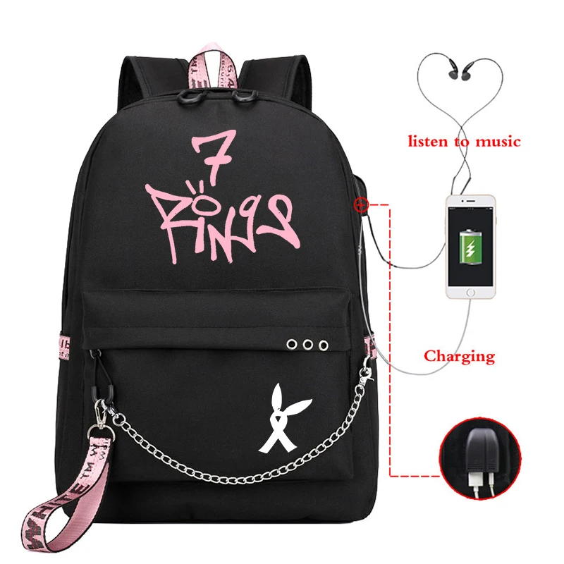 

Trendy Ariana Grande Backpack Girl Fashion Bookbag Teenager School Bag Women Travel Backpacks Hiking Rucksack All-match Mochila
