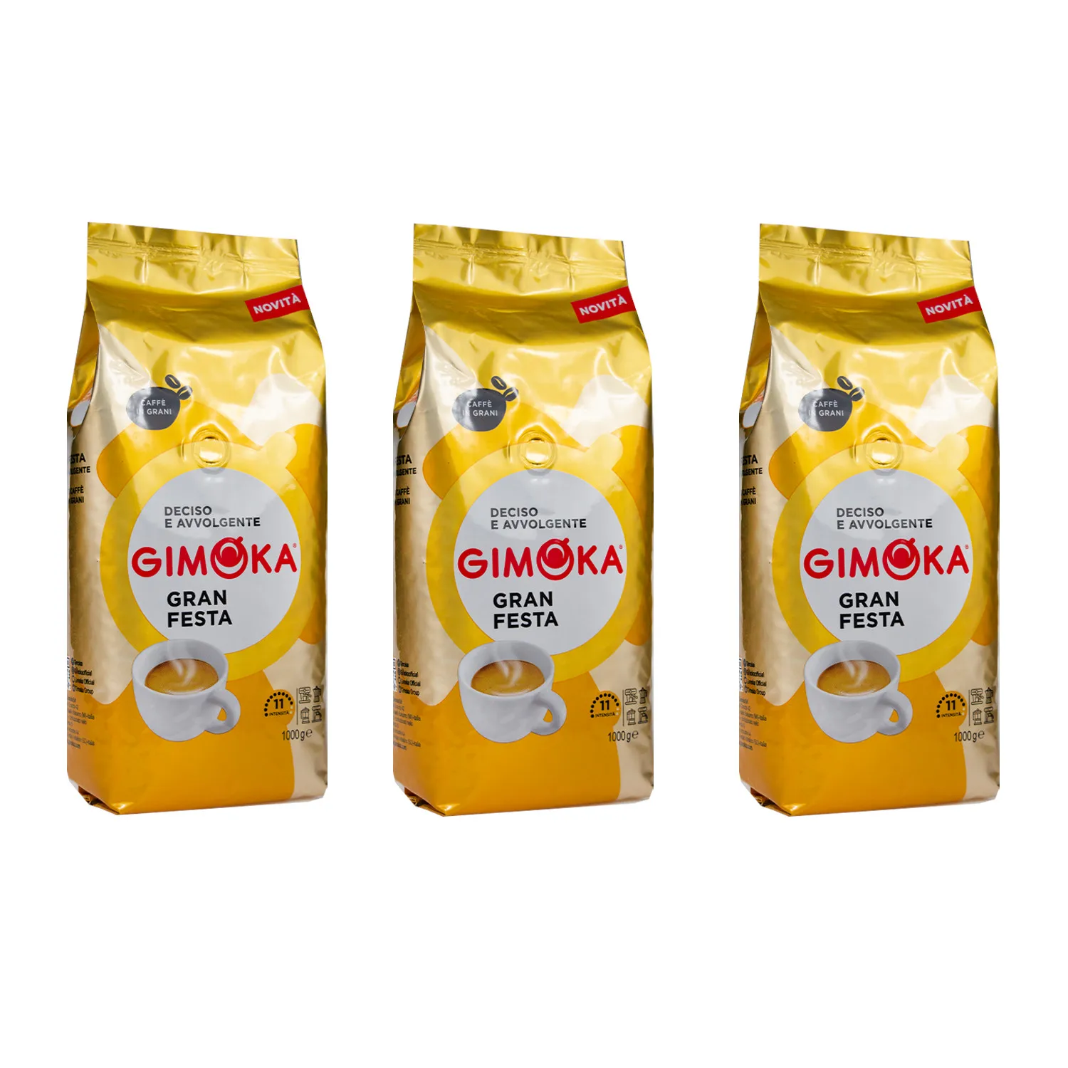 3x Kawa ziarnista GIMOKA Gran Festa 1 kg