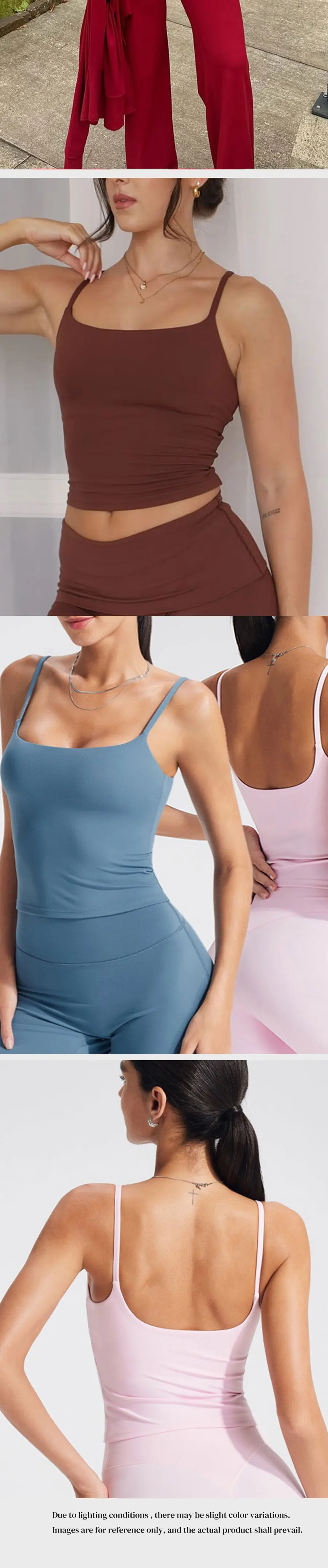 SoftMotion Trägerloses Sporttop für Damen mit integriertem BH, langes Yoga-Top, Fitness-, Pilates- und Gym-Bekleidung – Detail 4