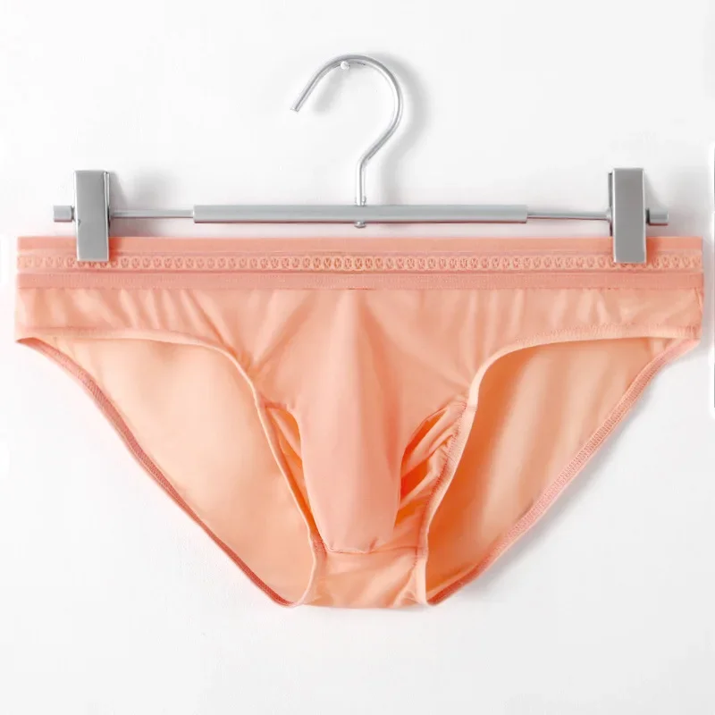 

Men's Sexy Briefs Underwear Seamless Ice Silk High Elastic Summer Cool Feel Breath Quick Dry Ultra-thin Gays Elephant Nose Tanga