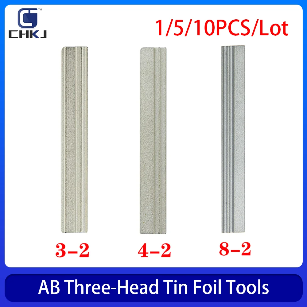 

CHKJ 1/5/10PCS/ Lot 3-2 4-2 8-2 Tin Foil Tool AB Film With Groove On The Side Locksmith Tools Supplies Repair Accessories