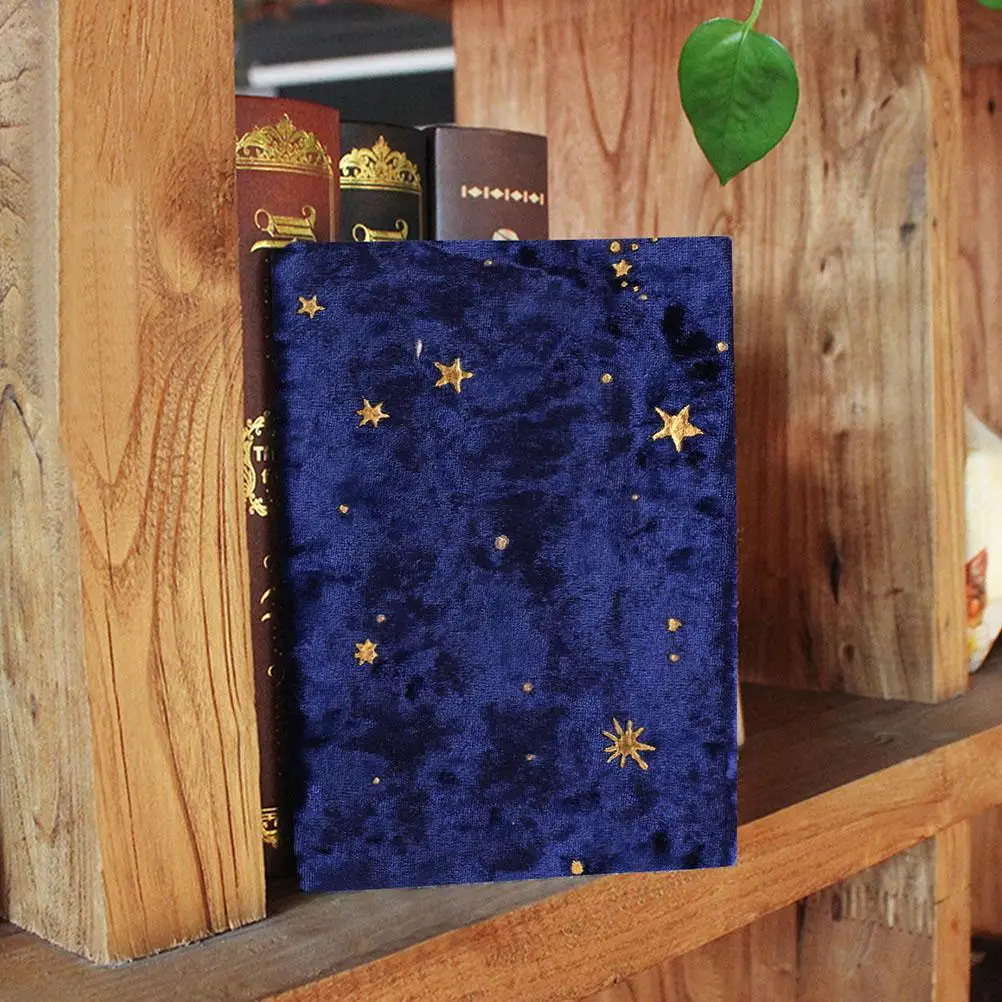 A5 Velvet Gold Foil Book Cover Protector Reusable Notebook Sleeve Elegant Composition Dust Covers Students