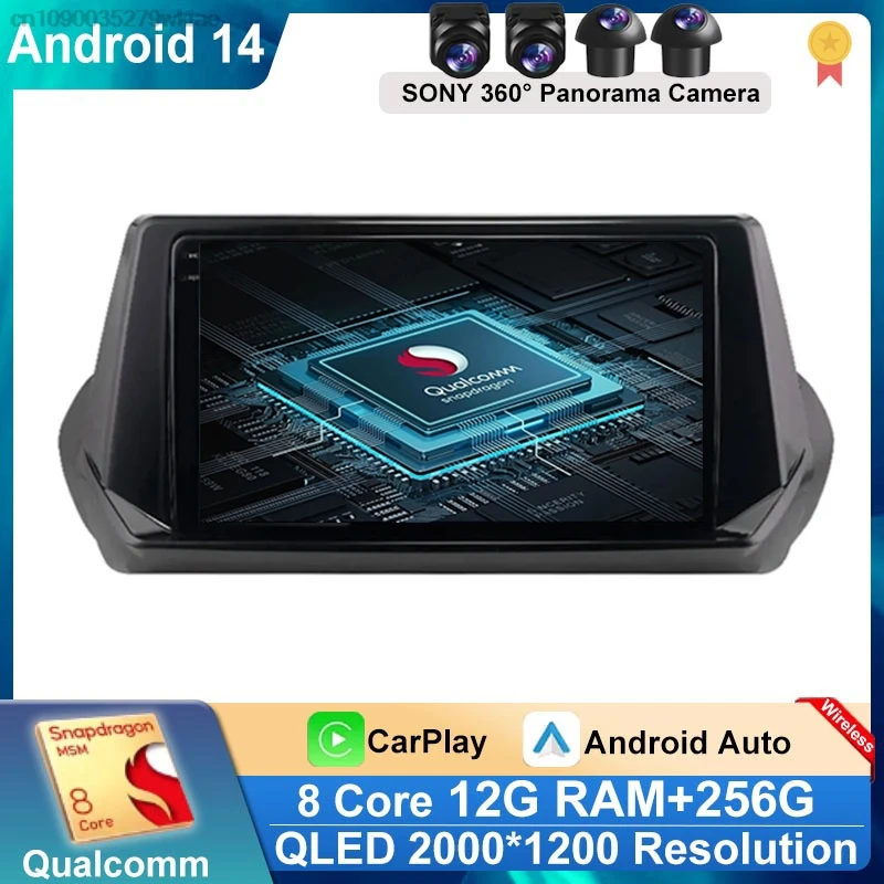 

Android 14 Carplay 5G WIFI For Peugeot 2008 208 2019 2020 2021 2022 Car Radio Multimedia Player Navigation GPS Head Unit Stereo