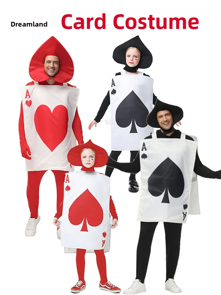 

loween Alice in Wonderland Poker Card Red Heart a Bla Spade a Costume Par Outfit Funny Par Clothes Women's Faion
