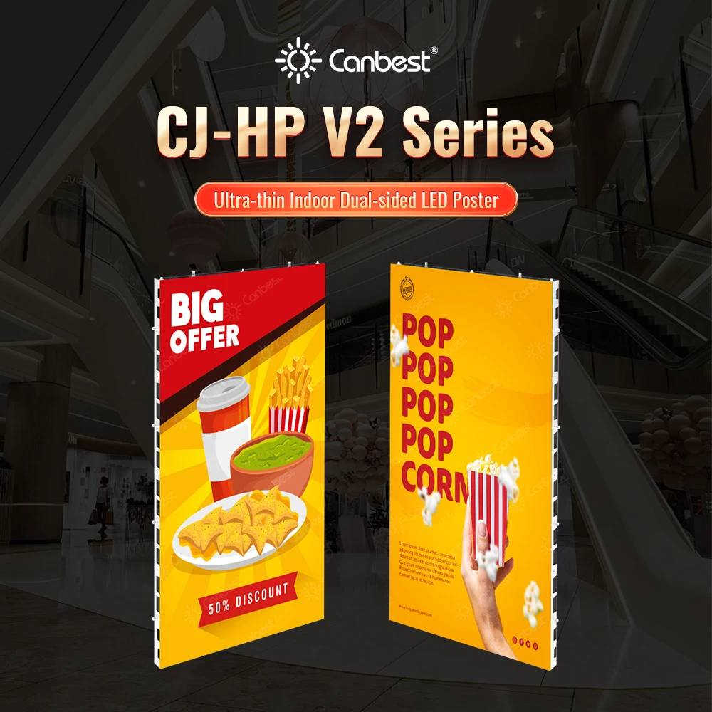 Canbest CJ Ultra Slim Indoor Hanging Dual Sided LED Display Front Service Digital Poster Screen for Retail Store Promotion